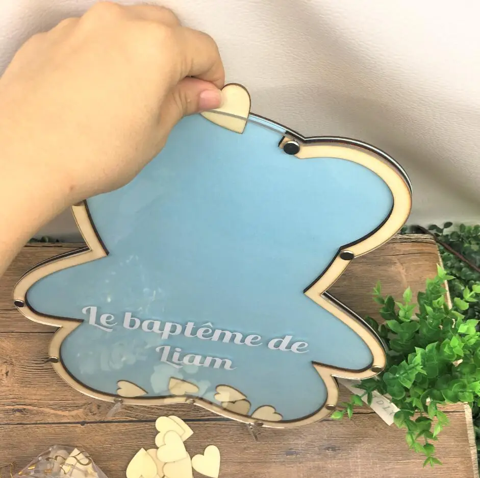 Персонализированный знак ко дню рождения медведя причастие коробка с памятью