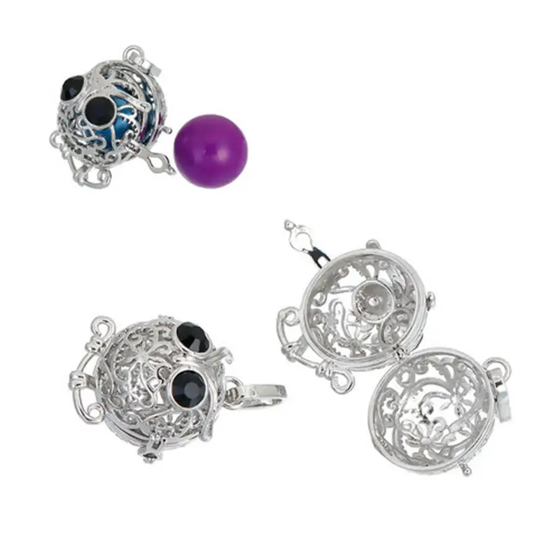 1 шт. медный шар гармонии Wish Подвески в виде коробочек Хэллоуин Сова Резные черные