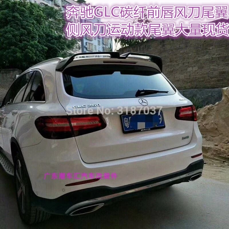 W253 GLC углеродное волокно Глянец черный автомобиль-Стайлинг заднего крыла Спойлер