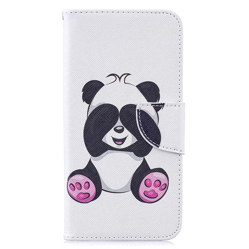 Giant Panda Кожаный чехол-бумажник с рисунком совы для iPhone X 10 XS 6 5 7, чехол для телефона, чехол для Redmi 4X, чехол Fundas для Redmi Note 5A 6 Pro - Цвет: Giant Panda