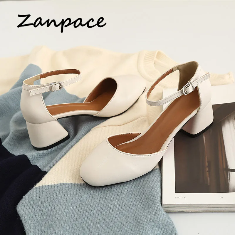 Сандалии женские с квадратным носком босоножки на толстой подошве закрытым и