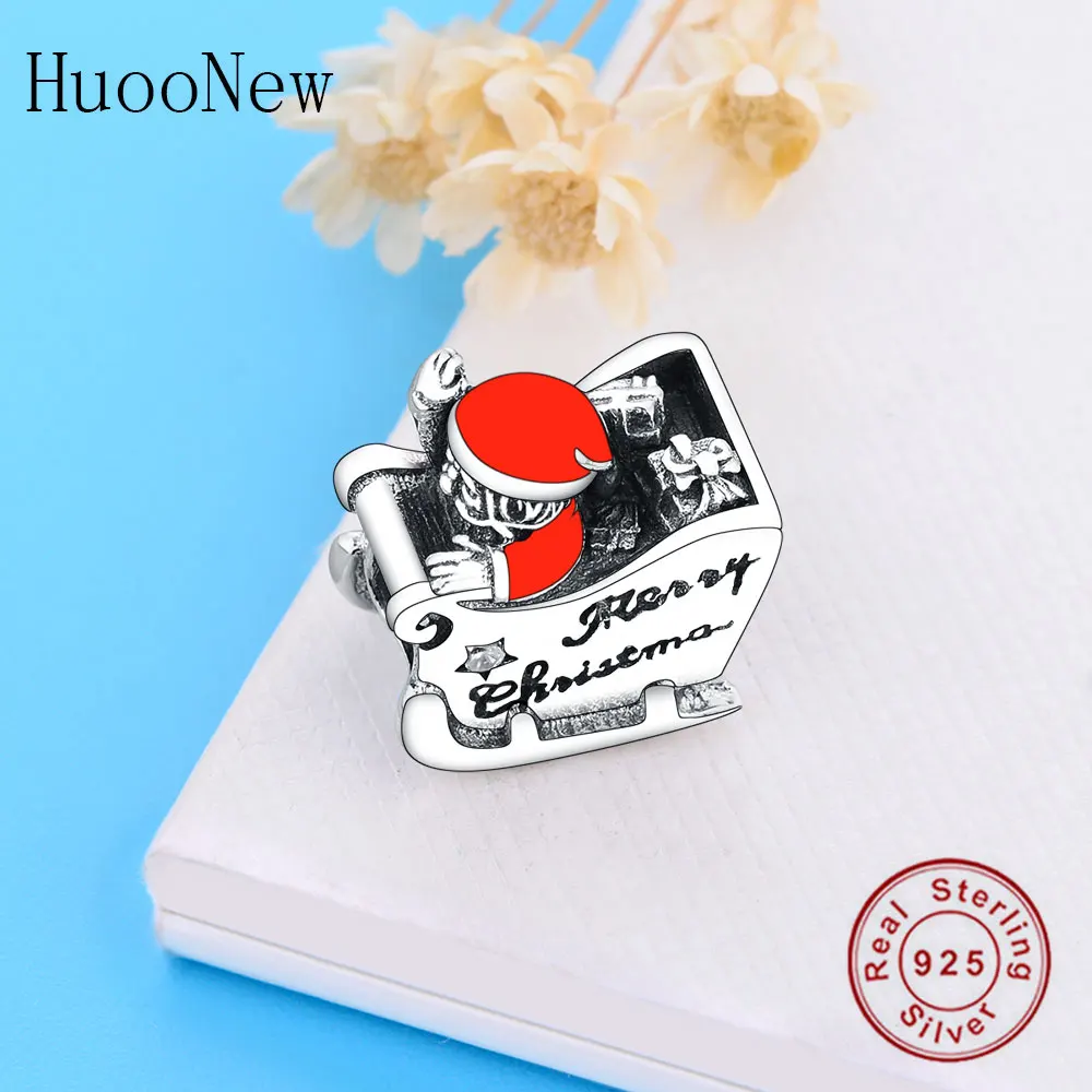 Санта Клаус Драйв сани бусы волна Fit оригинальные Амулеты Браслет Счастливого