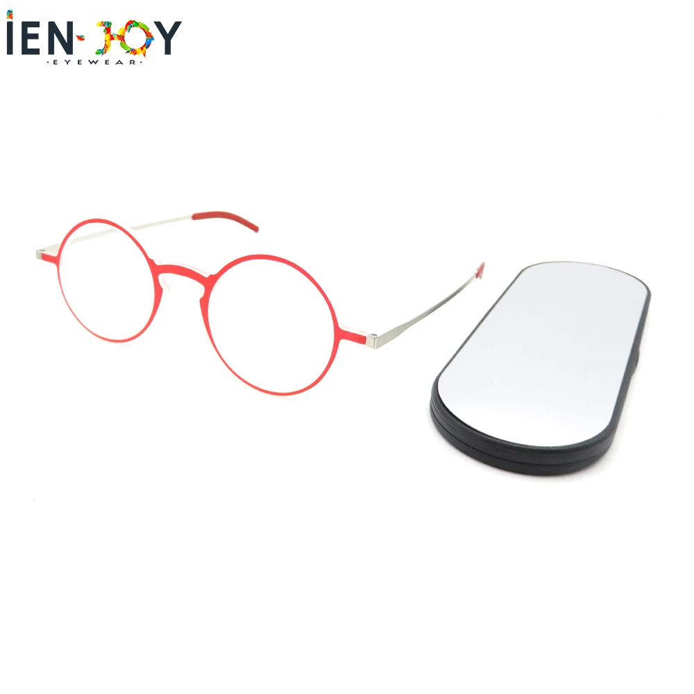 

IENJOY очки для чтения Thin Reading Glasses with Case Men Women Presbyopic Glasses Blue Light Glasses Prescription Round Glasses