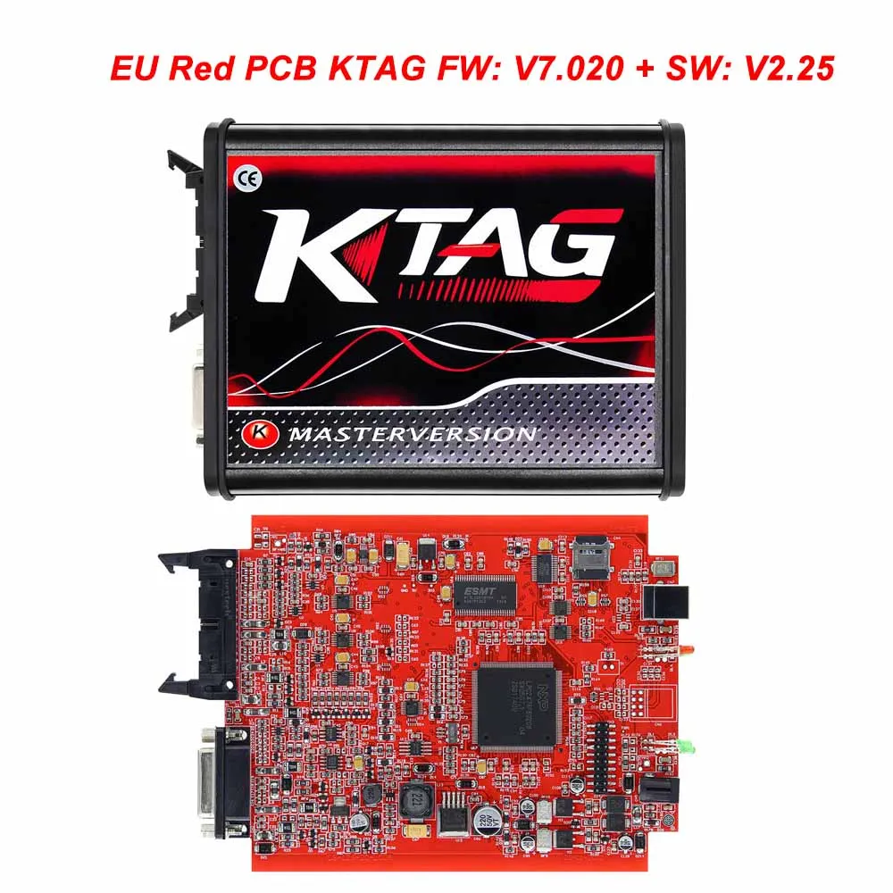 EU RED PCB K-TAG Онлайн ЕС красный PCB KESS V2 Master V5.017 V2.47 разблокированный ECU программист V2.25 V2.23 KTAG V7.020 BDM Рамка 100 BDM100 obd2 сканер - Цвет: EU RED PCB K-TAG