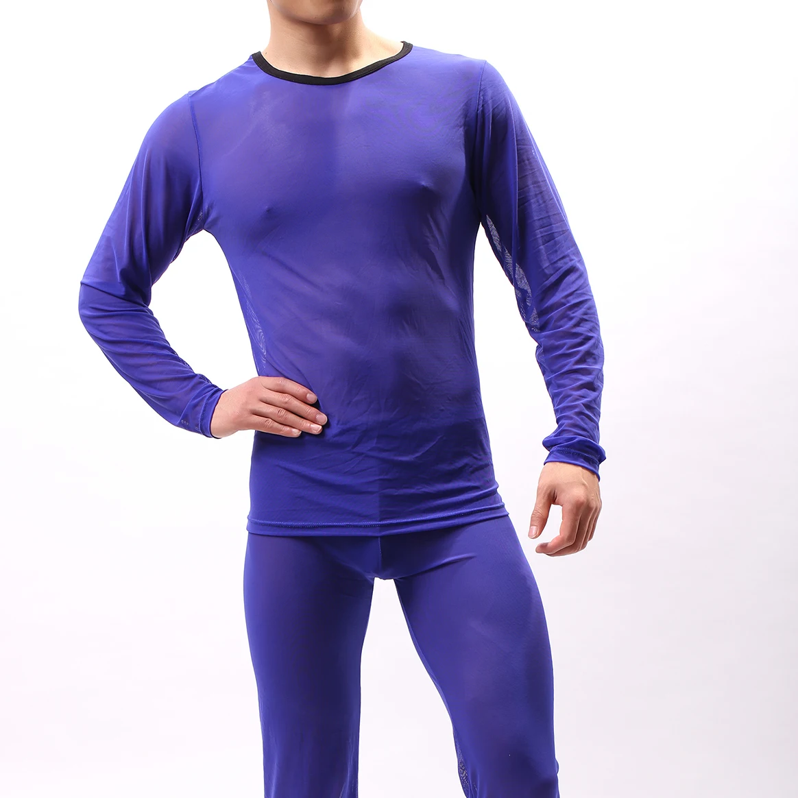 Новая модная мужская сексуальная прозрачная газовая майка ультра тонкая с