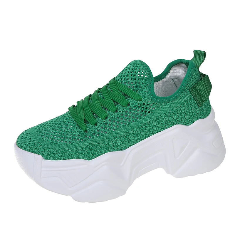 

Fashion Summer Platform Sneakers 2021 New Women's Shoes Lace Up Chunky Sneakers Breathable Mesh Women's Fashion Vulcanize Shoes