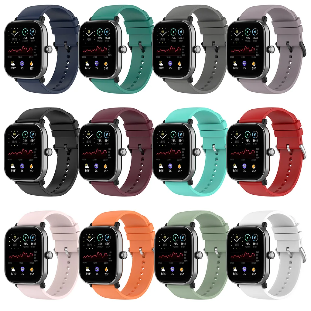 

Compatible with Huami-amazfit GTS 2e Bands Adjustable Sport Round Tail Silicone 20mm Strap Replacement Watch Bands Strap