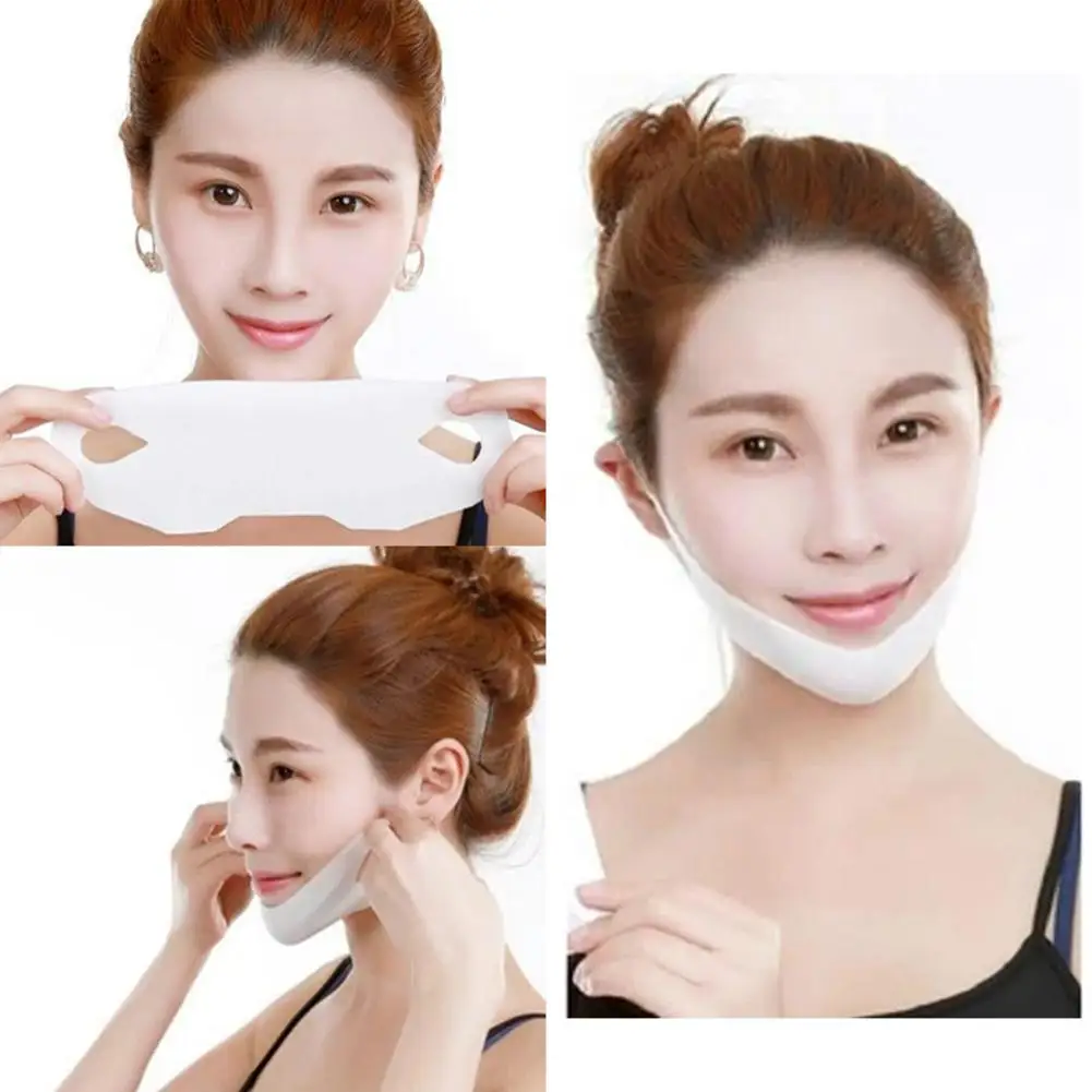 

2pcs 4D Double V Face Hanging Ear Face Paste Hydrogel Mask Lifting Firming Thin Masseter Double Chin V Shape Slim Mask Drop Ship