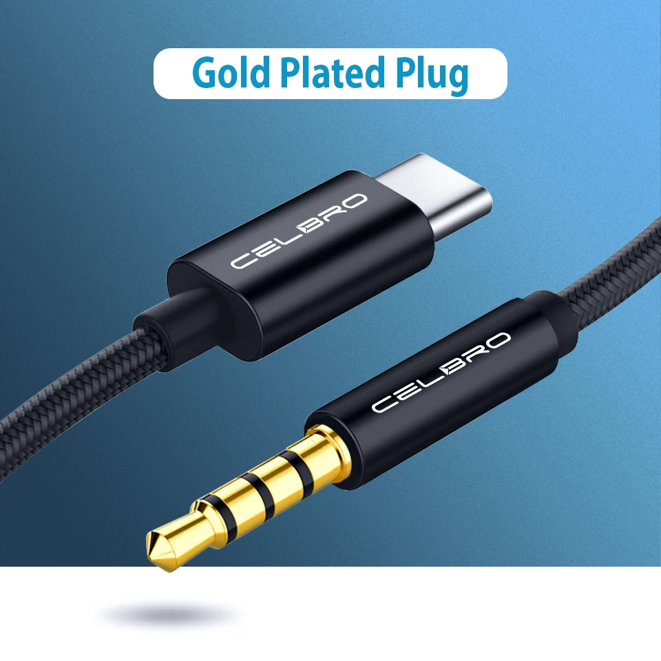 1 м портативный кабель с разъемом типа c до 3 5 мм аудио Aux нейлоновой оплеткой USB C