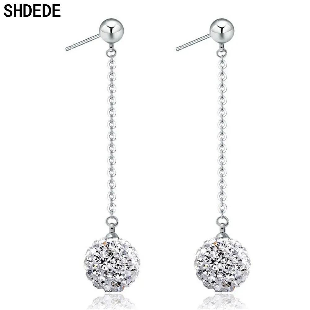 

SHDEDE Long Drop Earrings For Women Exaggerated Tassel Dangle Embellished With Crystals From Austrian Fashion Jewelry -WH85