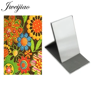 Настольное зеркало JWEIJIAO из нержавеющей стали с красивыми цветами, складное кожаное карманное зеркало для макияжа, инструменты, аксессуары AA134