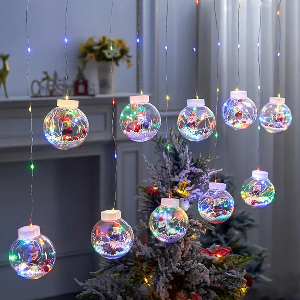 

New LED Curtain String Light Ball Santa Claus Christmas New Year 2022 Christmas Decortions for Home Xmas Navidad Tree Decoration