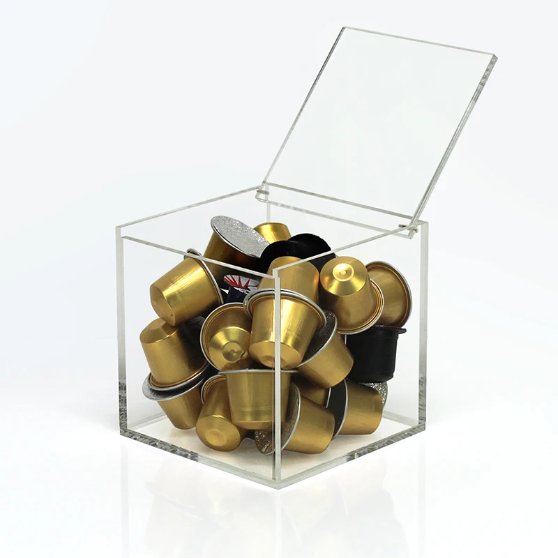 

Capsule coffee storage rack box table top transparent Nordic acrylic dustproof household coffee shop holds 50 coffee capsules