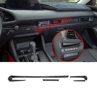 2019 2020 abs mattecarbon fibrered car center console decoration strip cover trim car styling 4pcs for mazda 3 accessories