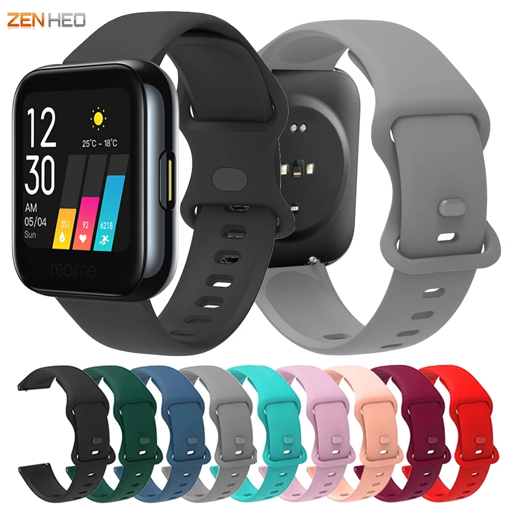 20mm 22mm Silicone Watchband Strap For Realme Watch Smart Watch Band For Realme Watch 2/2 Pro