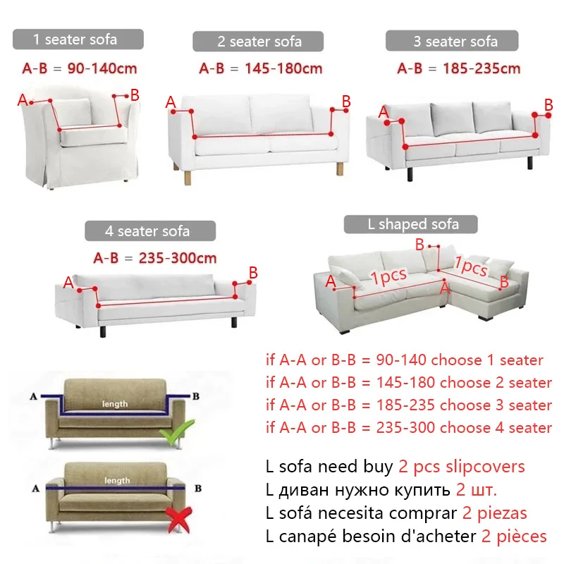 

Solid Color Sofa Covers for Living Room Polyester Modern Elastic Corner Couch Cover Slipcovers Chair Protector 1/2/3/4 Seater