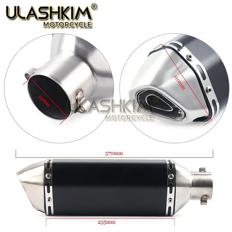 

ER-6N Motorcycle Full System Exhaust Muffler Middle Link Pipe Slip On For kawasaki ER6N ER6F NINJA650R Ninja650 Z650 2012-2018