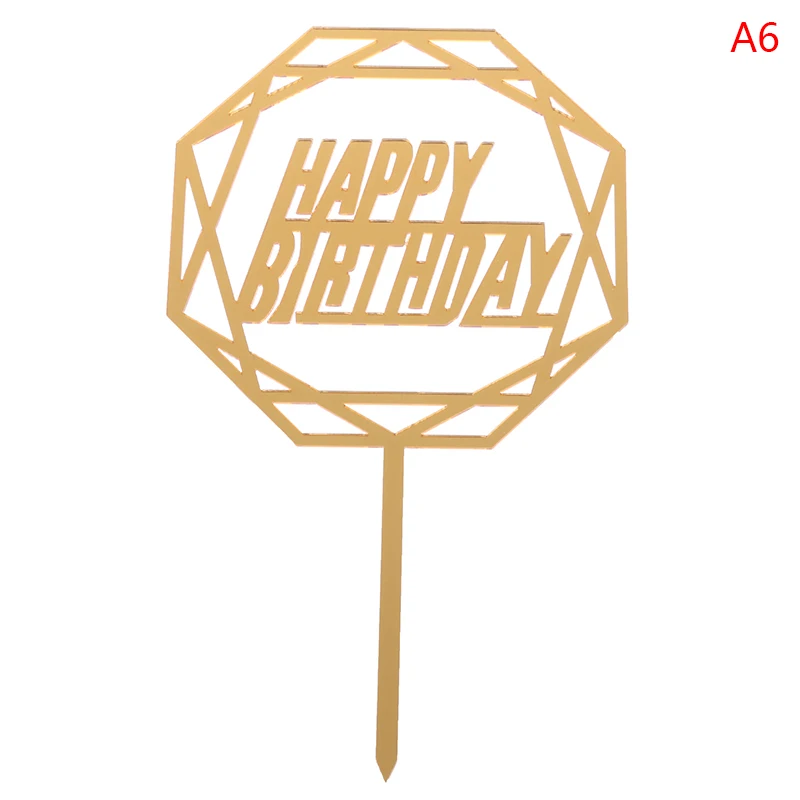 

Promotional Acrylic Happy Birthday Cake Topper Rose Gold Silver Cake Topper For Kids Birthday Party Cake Decorations Baby Shower