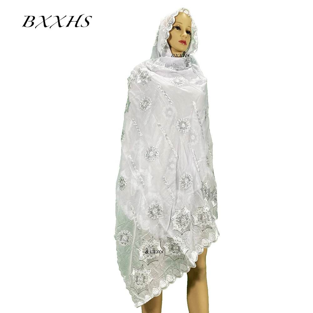 

100% Cotton Scarf African Women Big Scarfs Muslim Women Embroidery Hijab Scarf Headscarf CL186