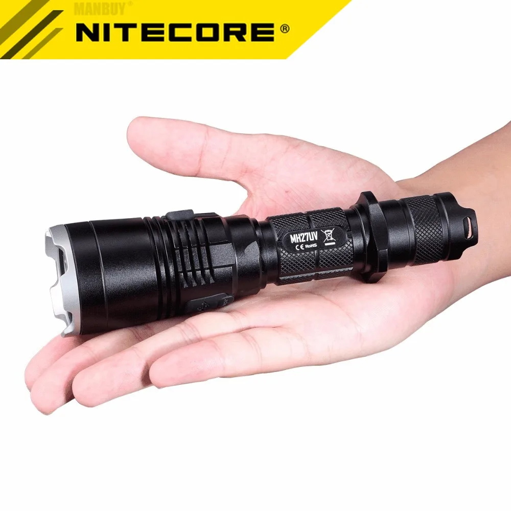 Распродажа 2021 Nitecore MH27UV Тактический далеко идущие Blaze с красные синие и 365nm