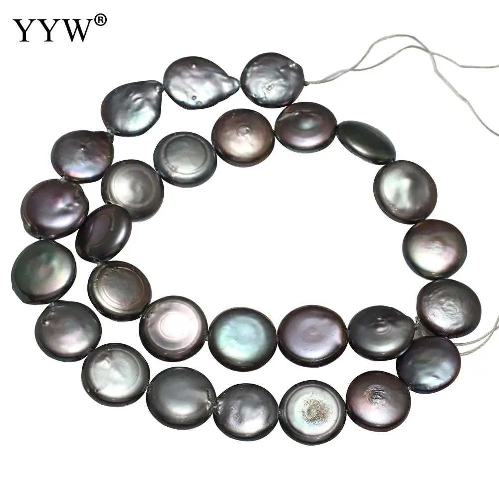 

Черная 13-14 мм Натуральная культивированная Кнопка пресноводный жемчуг кнопка-бусина форма отверстие 0,8 мм аксессуары для ювелирных изделий...