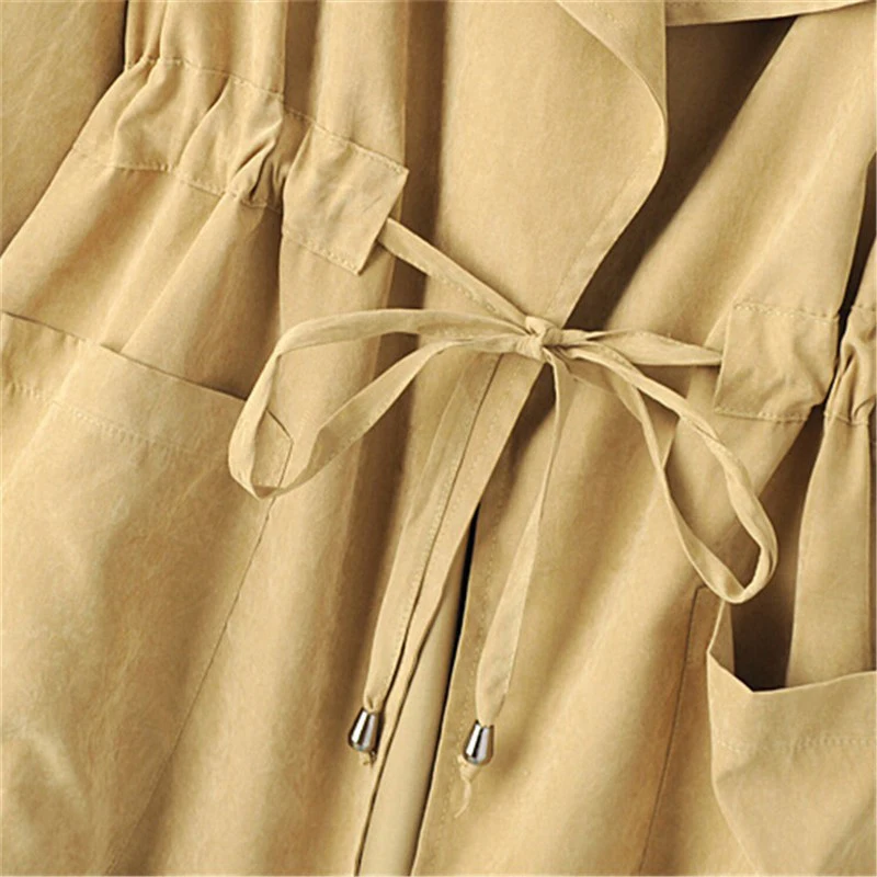 

Short Trench Coat Women 2019 New Fashion Long Sleeve Pink Slim Belt Cloak Mujer Windbreaker