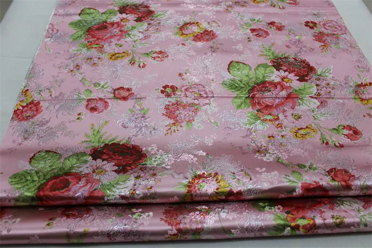CF213 1 ярд фиолетовый пион китайский свадебное платье невесты ткань Cheongsam ткань фестиваль жаккардовые парчи DIY Ткань для шитья