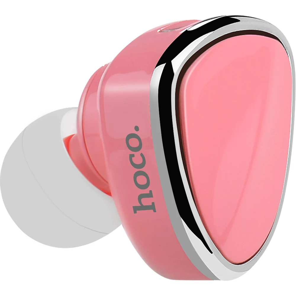 HOCO, Bluetooth гарнитура, мини, портативная, невидимая, беспроводная, Bluetooth 4,2, наушники, Handsfree, стелс, наушники с микрофоном, auriculares - Цвет: Розовый
