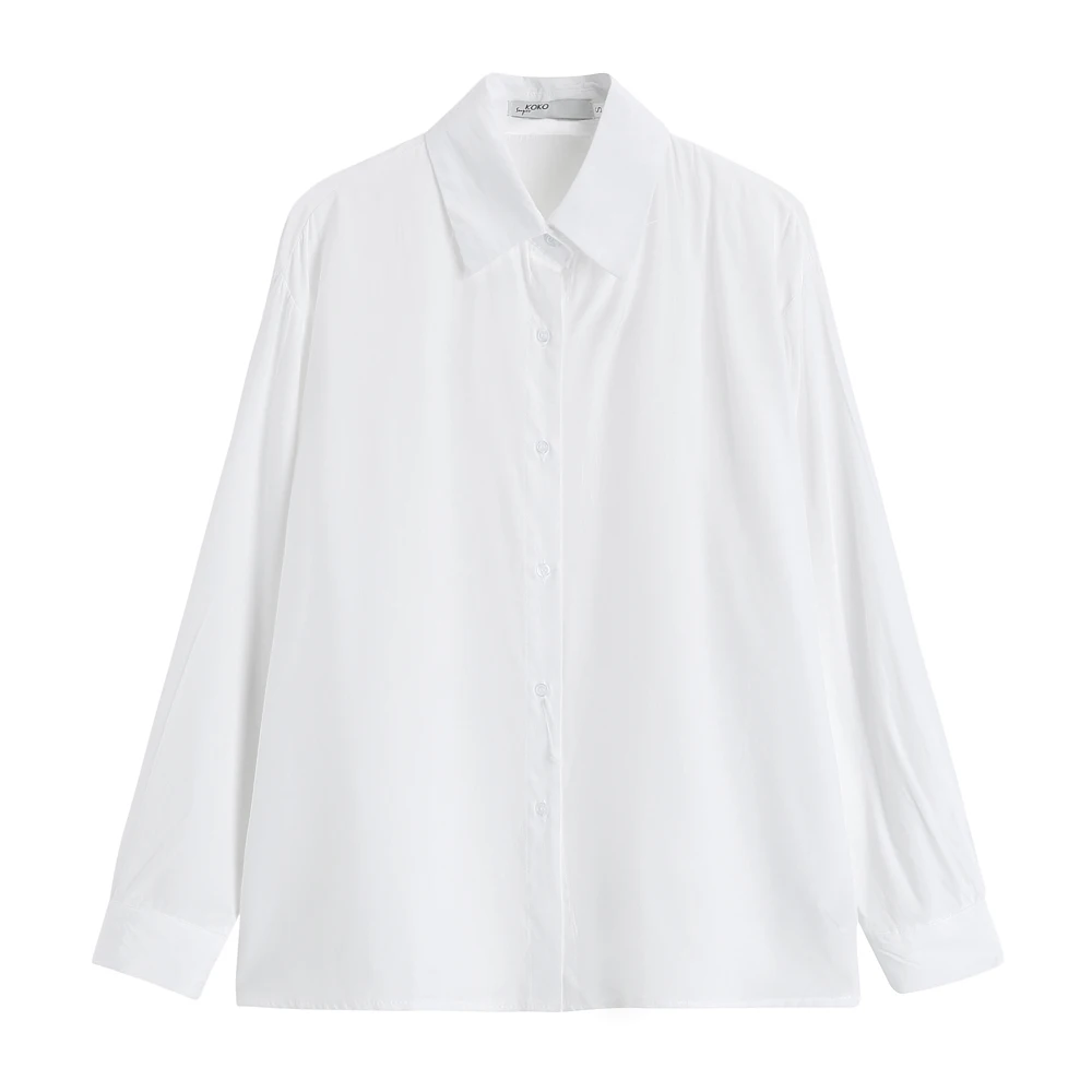 

CMAZ Summer Fashion Button Up Chiffon Shirt White Blouse Women Sexy Lady Long Sleeves Female Loose Street Shirts 6543#