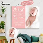 Холст для картины на индивидуальный заказ новорожденного ребенка; Семейный комплект одинаковых футболок теплые фотографии для детей с милым рисунком художественная Гостиная Спальня украшение дома