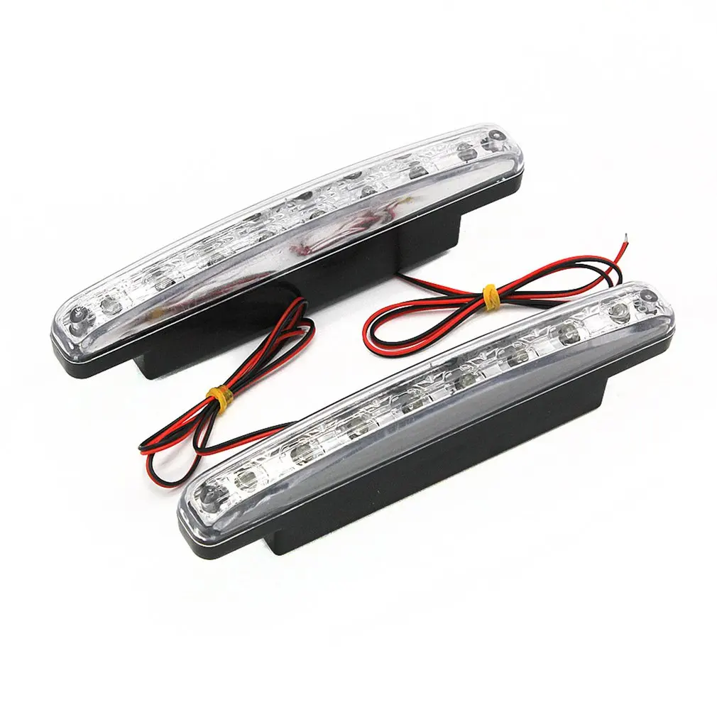 

2x Car LED Signal Bulb DRL Working Fog Lamp Daytime Running Light Auto Assembly Styling Super Bright White External 12V 8LED