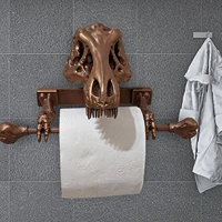 reindinosaur tissue holder skull toilet paper holder stand bathroom tissue rack punch free shelf storage decorative wall mounted