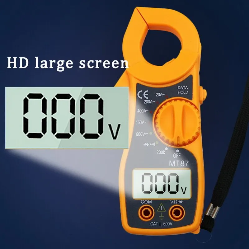 

Non-contact Digital Clamp Multimeter Power Meter Ampere Clamp Meter Test Current Clamp AC/DC Current Voltage Transistor Tester