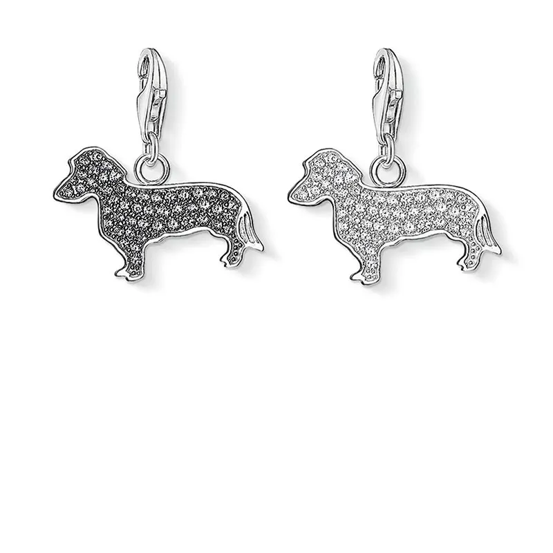 Pave CZ Dachshunds Подвеска для собаки подвески браслет с брелоками ожерелье Томас Стиль