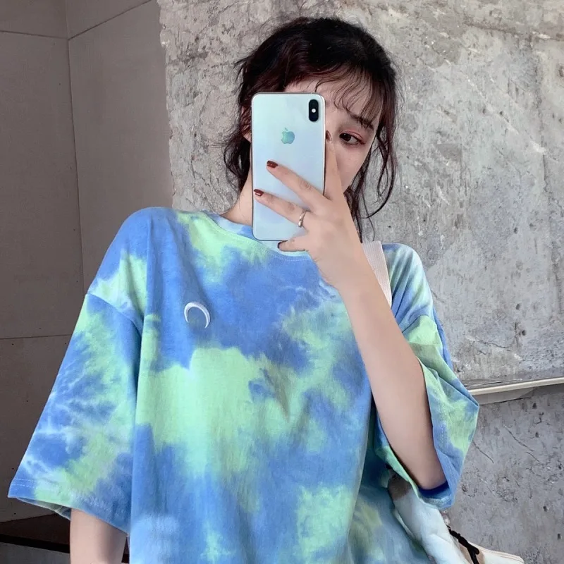 Модная модная футболка в стиле Харадзюку Ins ретро со шнуровкой виде соли новая