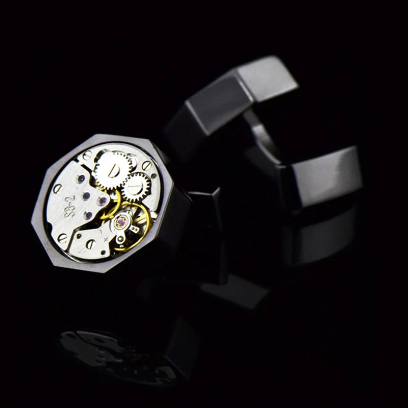 Ювелирные изделия рубашка запонки для мужчин бренд кнопка черный цвет Часы