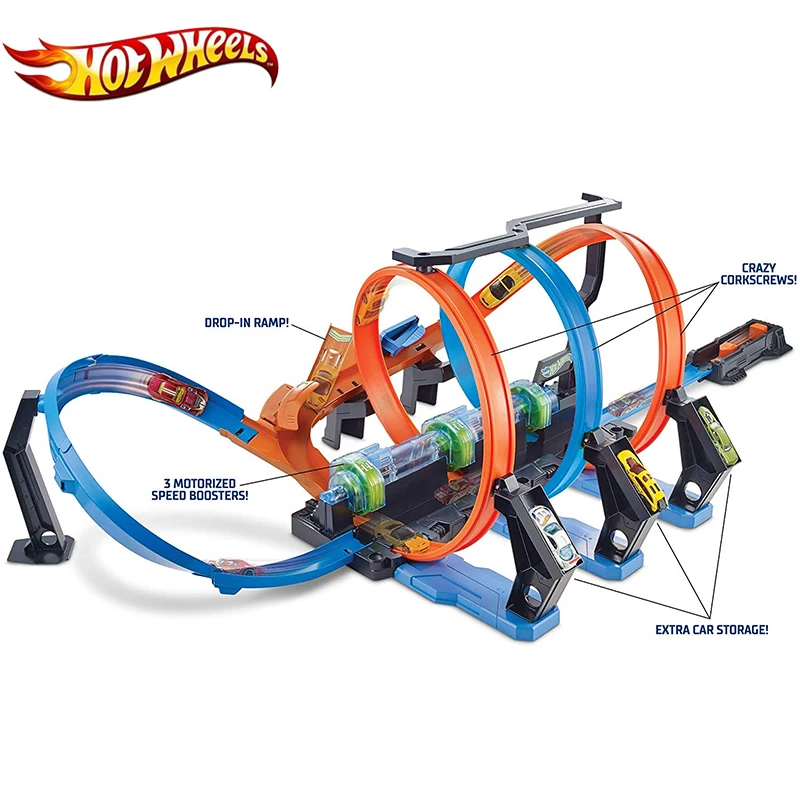 Hotwheels Kids Toys Sport Car Racing Track Corkscrew Crash Play Set 360 Degrees Ring FTB65 Original Box For Kid Gift | Игрушки и хобби
