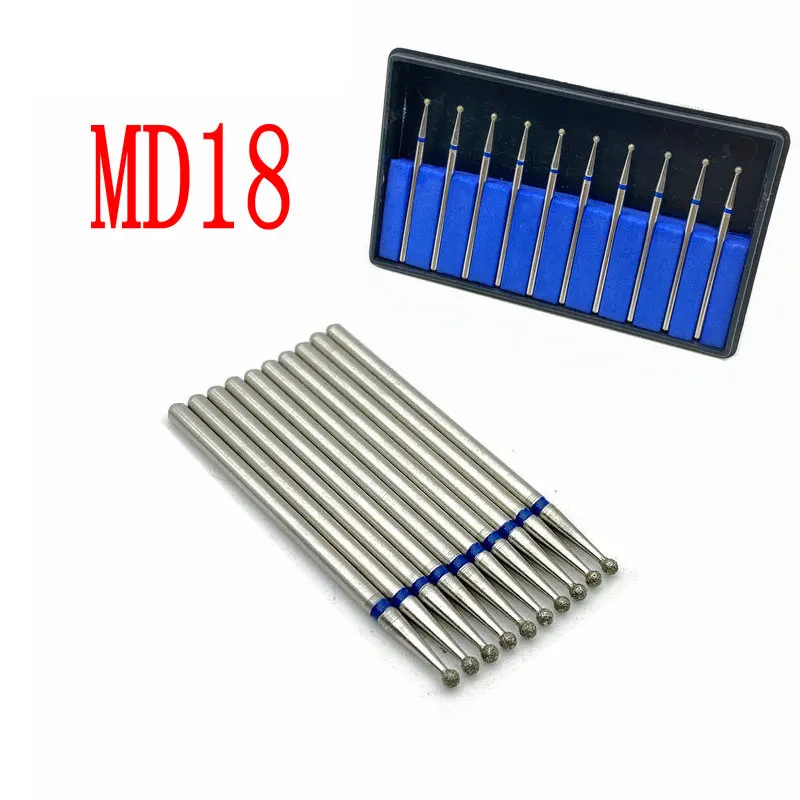 Алмазная фреза для ногтей с круглой головкой 10 шт. фрезы зубные шлифовальные