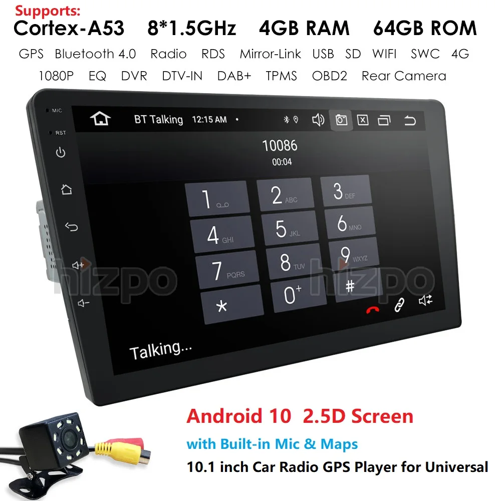 Автомагнитола 2 DIN мультимедийный проигрыватель на Android с экраном 9 &quotи 10 1&quot 2.5D GPS