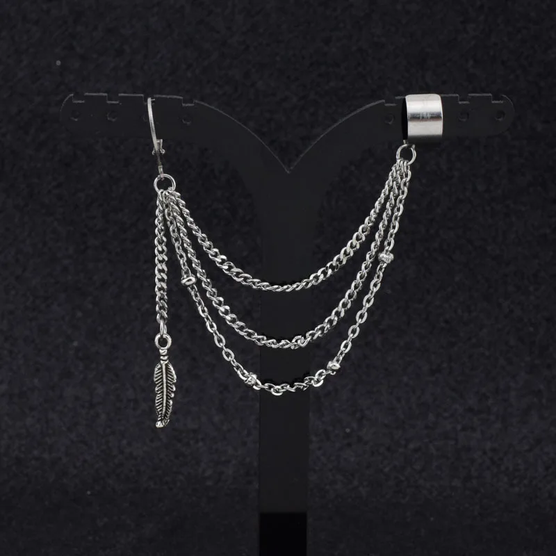 Серьги кисточки из нержавеющей стали в стиле хип хоп с V образным вырезом и