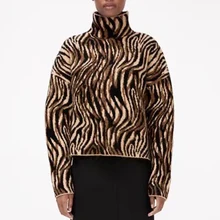 Pull en tricot Jacquard à manches longues pour femme, vêtement d'extérieur doux et décontracté, ample et épais, collection automne-hiver 2021
