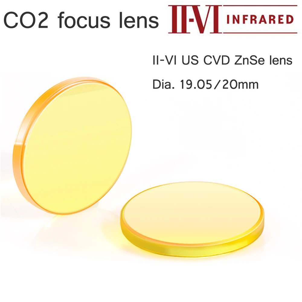 

Новый II-VI ZnSe линза диаметром. 19,05 мм 20 мм FL 50,8-101,6 мм 2-4 "для CO2 лазерного гравировального станка Бесплатная доставка