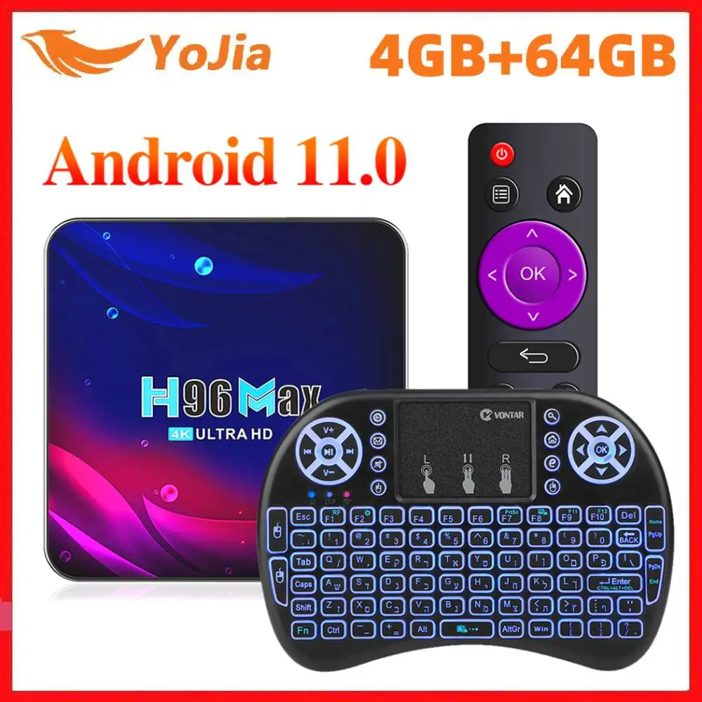 

ТВ-приставка H96 MAX V11, Android 11,0, 4 Гб ОЗУ, 64 Гб ПЗУ, 1080p, 4K, 60 кадр/сек, Google Play Store, Youtube