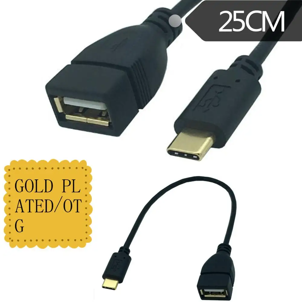 Позолоченный OTG Кабель-адаптер тип-c к usb шина подключение телефона usb-диску для