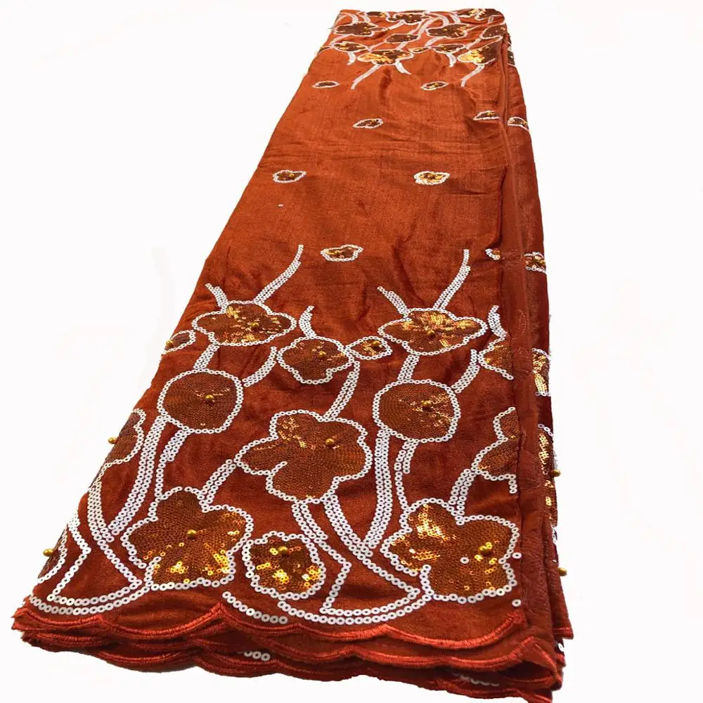 

African Velvet Sequins Lace Fabric French Nigerian Lace Fabrics 2020 High Quality Lace For Wedding Dress ZFN004