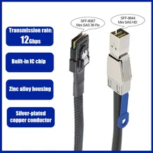 12Gbps External MINI SAS Cable SAS HD 36PIN SFF-8644 To SFF-8087  Server Hard Drive Chassis Cable Date Cable