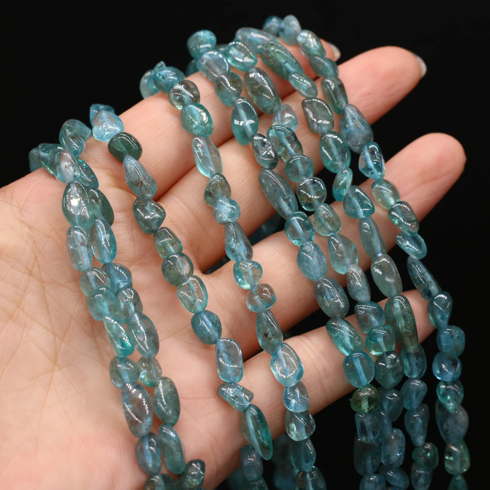 

2021 Best Selling Natural Stone Semi-precious Stone Irregular Apatite Bead For Making DIY Necklace Bracelet Size 6x8mm Gift