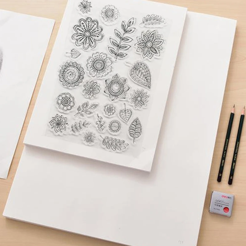 

Flower Leaf Silicone Clear Seal Stamp DIY Scrapbooking Embossing Photo Album Decorative Paper Card Craft