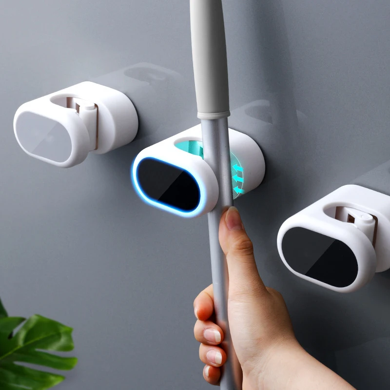 

1Pc Mop Holder Wall Mounted Adhesive Mop Organizer Storage Fixed Buckle Adhesive Storage Household Mop Storage Швабра Виледа
