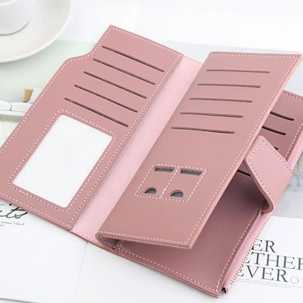 

Photo Window Convenient Cards Organizer Ladies Wallet with Checkbook Holder 6 Colors Wallet Tassel Zip for Gift